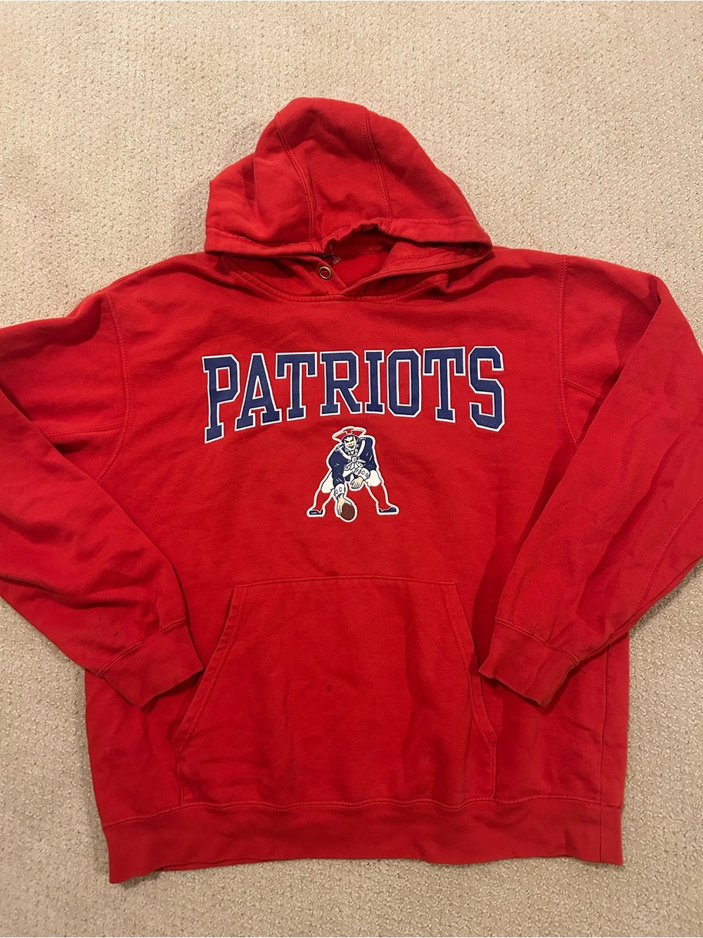 Vintage Red New England Patriots Graphic Hoodie